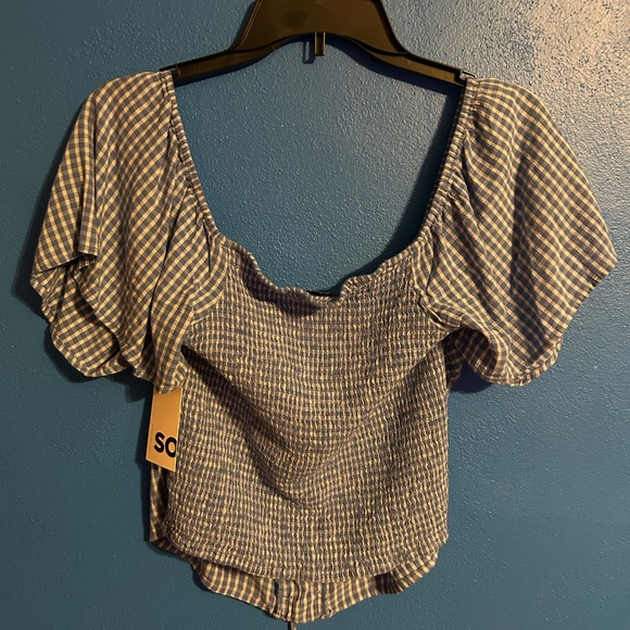 NWT so good for life! Blue and white plaid - Picture 2 of 6